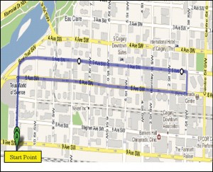  Figure 4. Test Trajectory where the route is approximately 4 km with a 10 minute travel time. (Source: Cillian O’Driscoll, Gérard Lachapelle, and Mohamed Tamazin, University of Calgary)