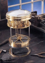 This timekeeper was the first American-made marine timekeeper taken to sea. William Cranch Bond, a 23-year-old Boston clockmaker, crafted it during the War of 1812.