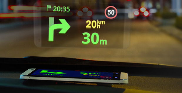 GPS HUD Windshield Display Helps Drivers Navigate Safely