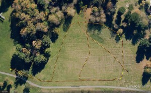 A Trimble Navigation team used one of their own handheld receivers to perform Galileo-based positioning in pedestrian testing in Christchurch, New Zealand on 14 April 2014. The results are overlaid on a Google Earth map. 
