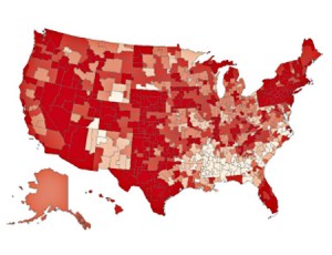 Figure 2. Rates, Ages 0–19 of All Childhood Cancers at HSA Level, 1995–2006, Male;