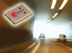 u-blox' NEO-M8L module with 3D ADR technology and integrated sensors provides accurate vehicle position regardless of satellite visibility. Photo: u-blox
