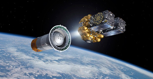 Galileo 7 and 8 Fitted to Dispenser in Preparation for Launch