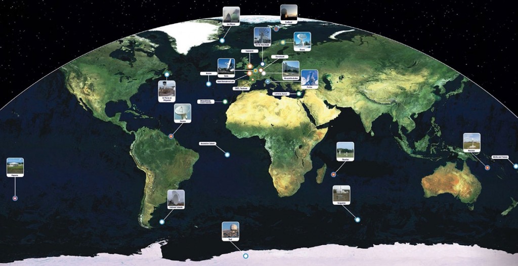 Galileo's worldwide ground segment as of March 2013. 