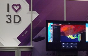 The Esri 3D mapping area in the Exhibit Hall. (Photo: Tracy Cozzens)