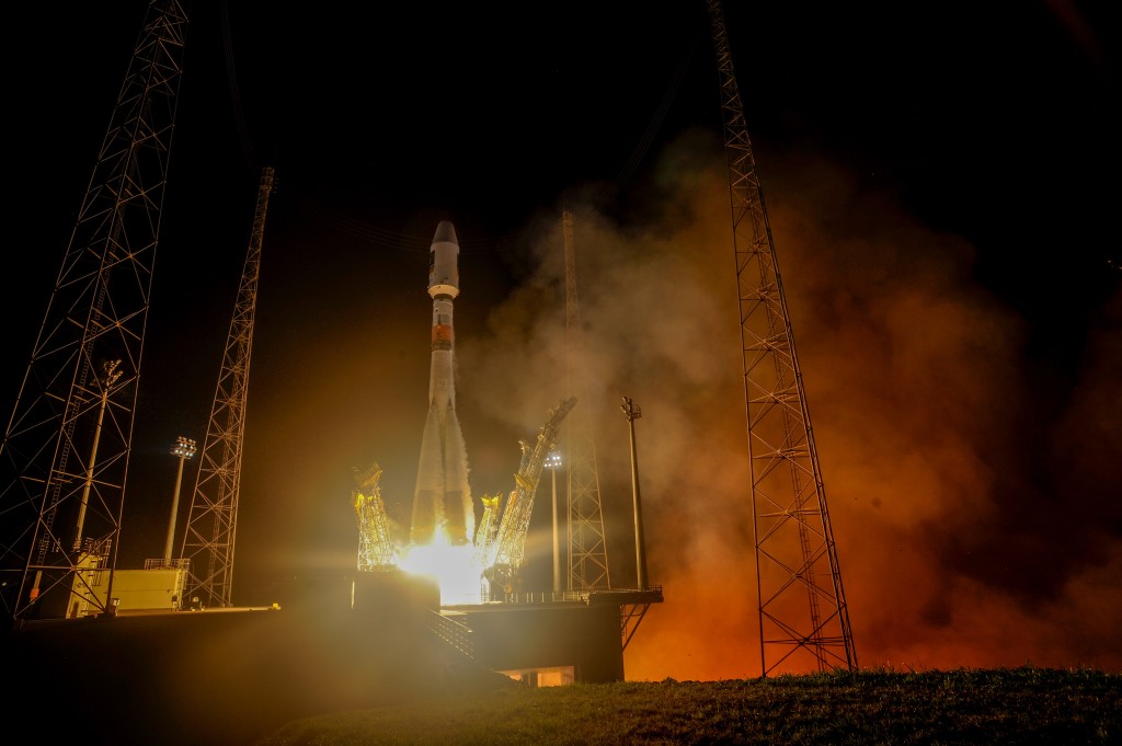 Galileo 9 and 10 lift off. (Credit: ESA)