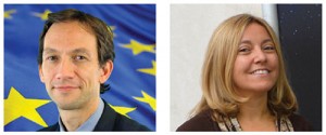 Jeremie Godet, Galileo Implementation Head of Sector, European Commission (left); Fiammetta Diani, deputy head of Market Development, European GNSS Agency.