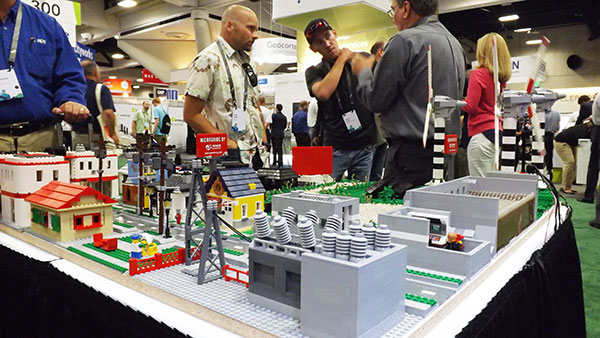 Power Engineers' LEGO city shows utility network modeling.