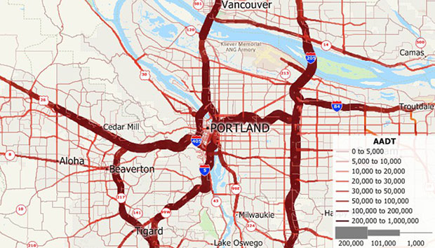 Caliper supplies US traffic count data for Maptitude