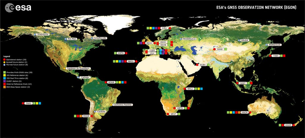 ESA's GNSS Observation Network (EGON). (Image: ESA) 
