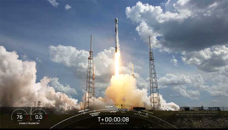 Third GPS III powers itself into orbit
