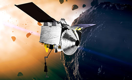 Optical navigation enables sample collection from asteroid