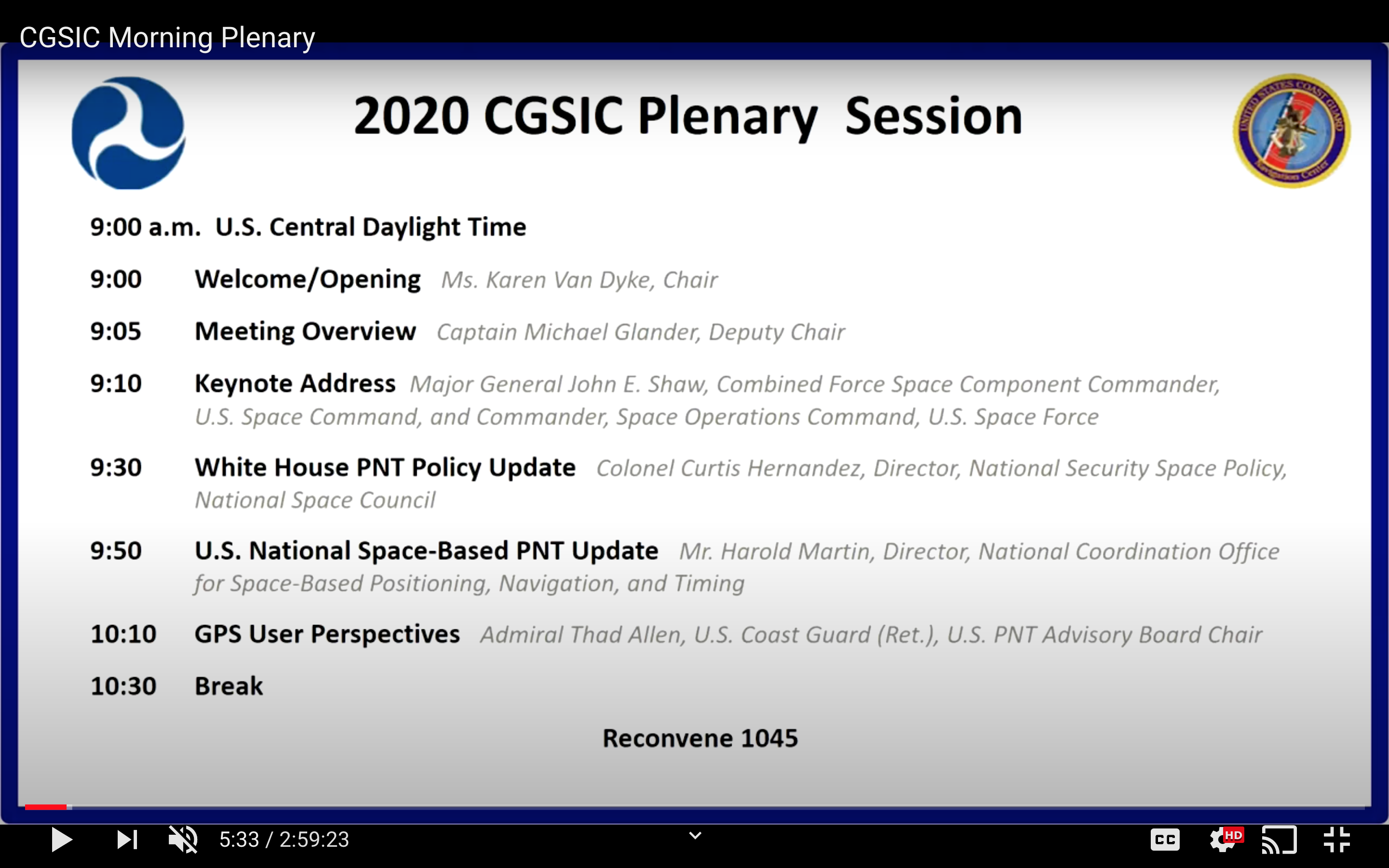 CGSIC annual meeting now streaming on Coast Guard channel