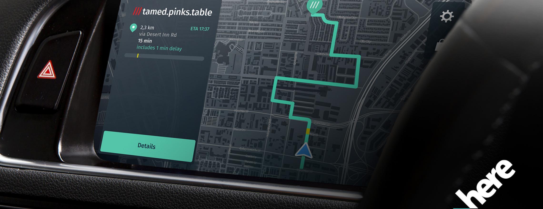 HERE integrates what3words into in-car navigation feature