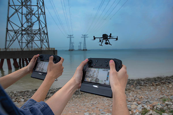 DJI provides dual controllers for two UAV operators