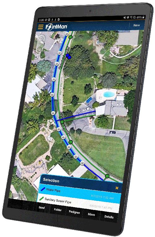 PointMan software integrated with Vivax Metrotech GNSS RTK for utilities