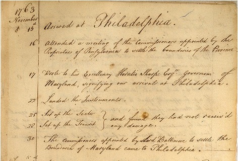 Jeremiah Dixon – Field Notes (Image: National Archives)