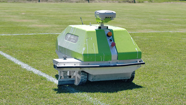 GNSS-guided Turf Tank employed to paint stadium lines