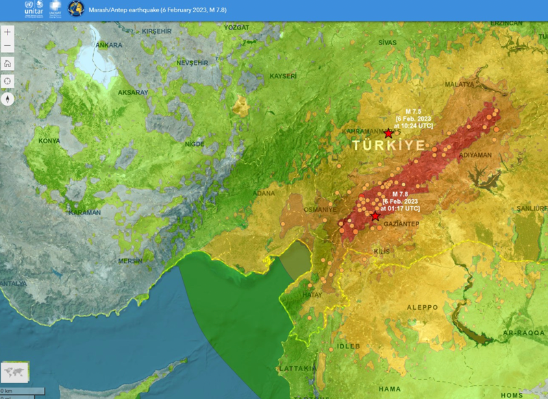 Emergency satellite mapping of Turkiye and Syria activated