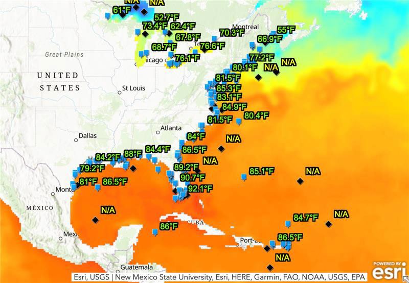 Burning ring of fire: Mapping high ocean temps off Florida coast