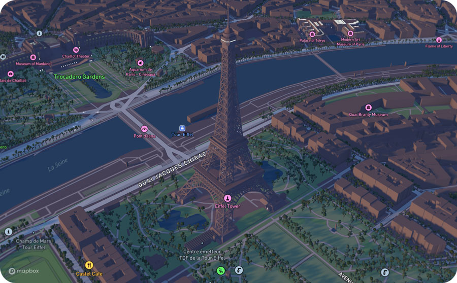 Mapbox 3D mapping designed to enhance location awareness