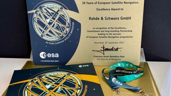 ESA honors Rohde & Schwarz for contributions to satellite navigation over 30 years