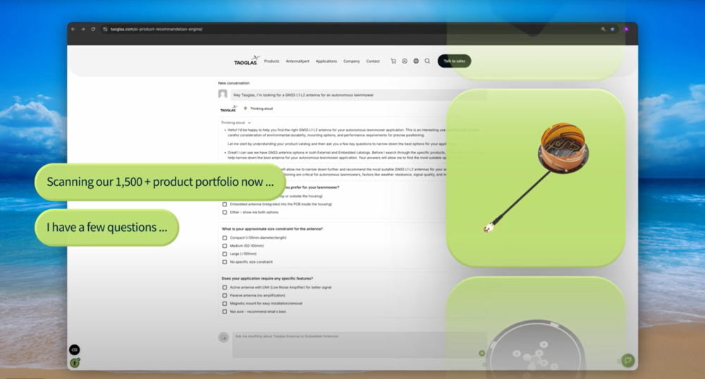 Taoglas unveils AI-driven antenna recommendation platform
