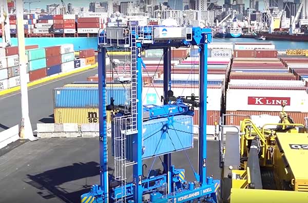 Automated shipping moves containers with Locata